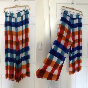 Colorful Mara Hoffman Paloma Wide-Leg Swim Cover-up Pants Size M